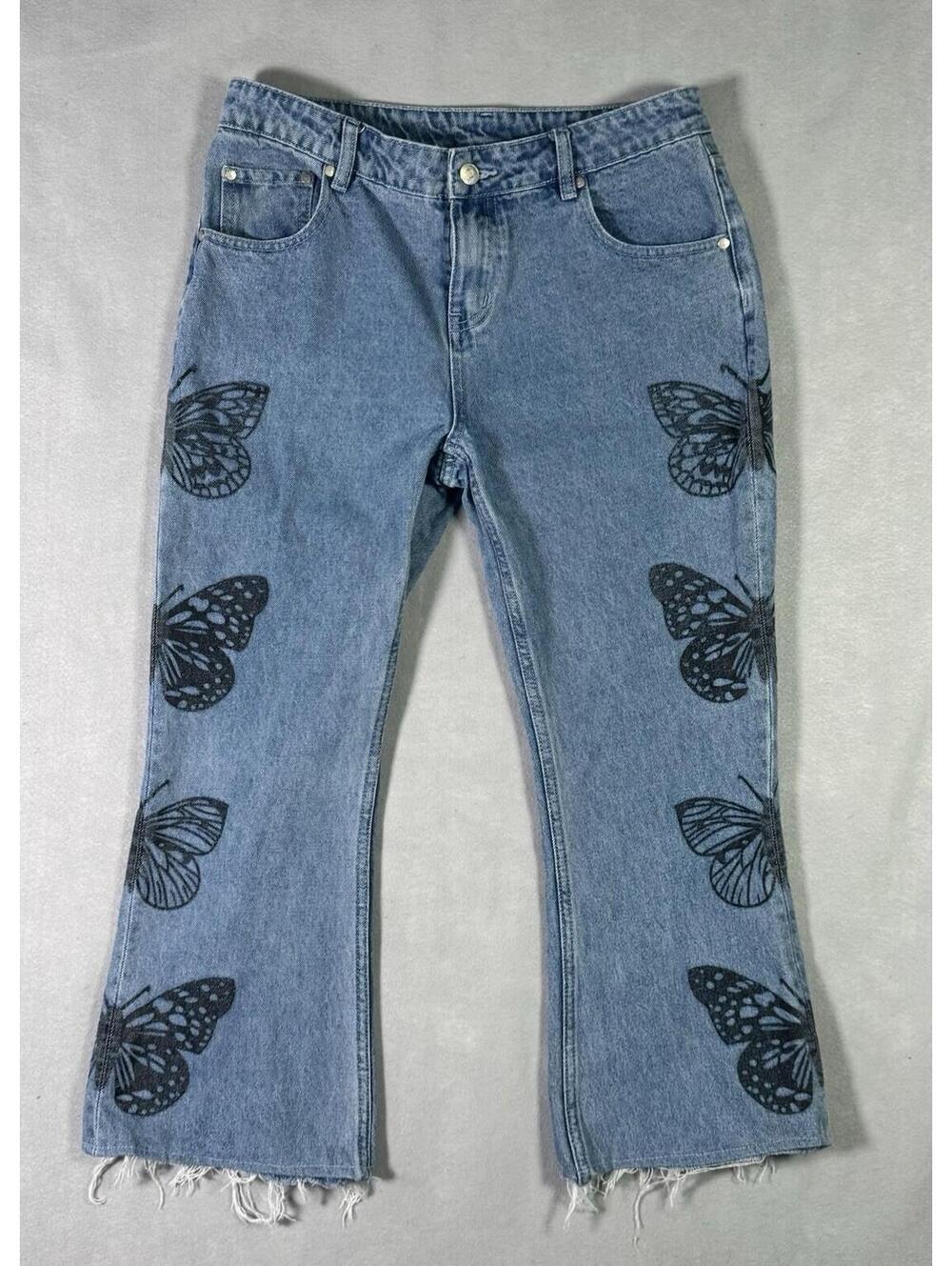 milk it Jeans ~ Butterflies ~ Frayed Hem Size 30